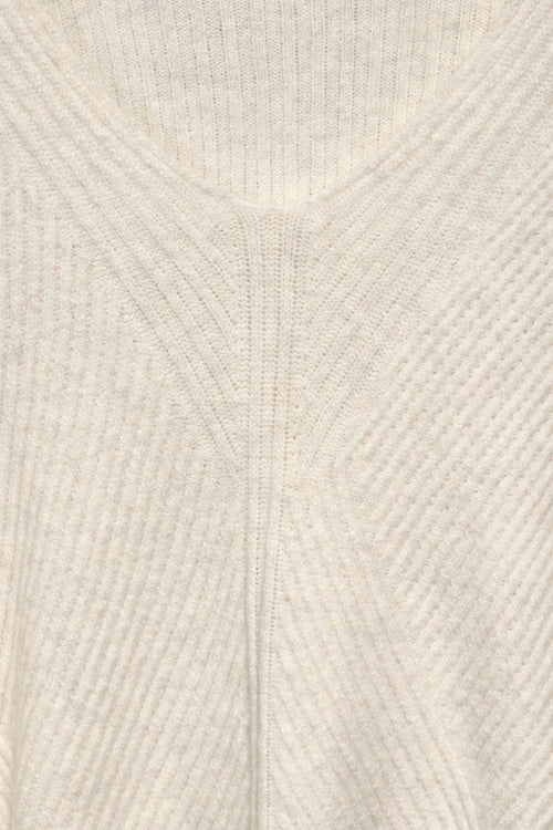 Trui met V-hals Beige - STREET ONE