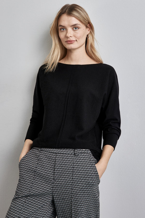 Pull col rond Noir - STREET ONE