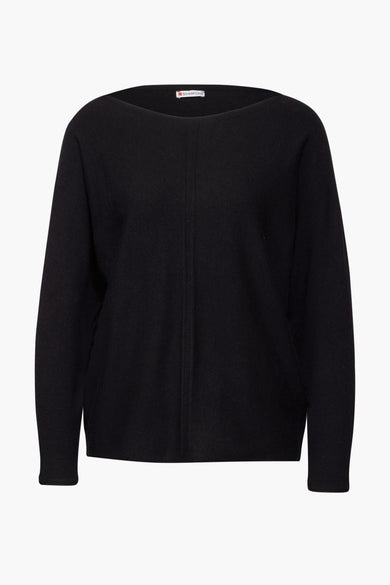 Pull col rond Noir - STREET ONE