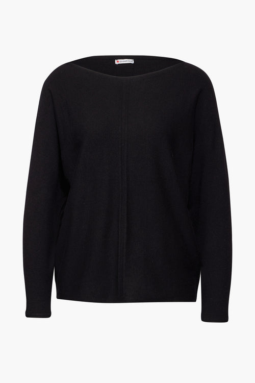 Pull col rond Noir - STREET ONE