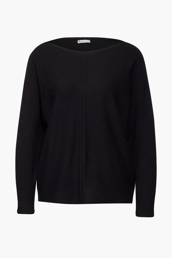 Pull col rond Noir - STREET ONE