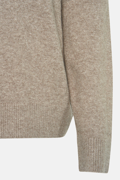 Pull à col roulé beige de STREET ONE, en maille fine texturée avec finitions côtelées.
