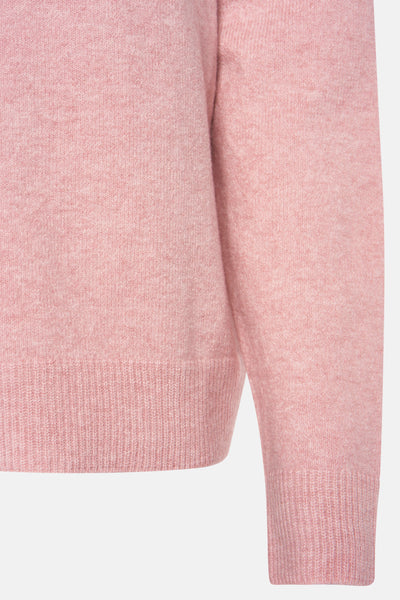 Pull à col roulé rose par Street One, en maille fine texturée et coupe décontractée.