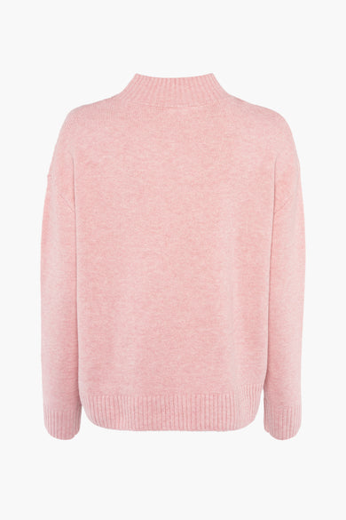Pull à col rond rose de STREET ONE, en maille douce et coupe décontractée.