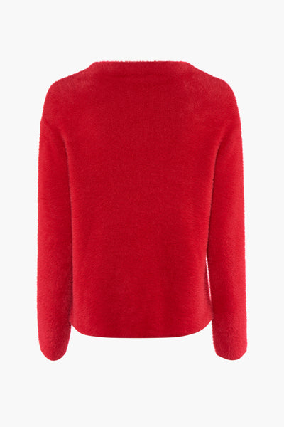 Pull col rond Rouge - STREET ONE
