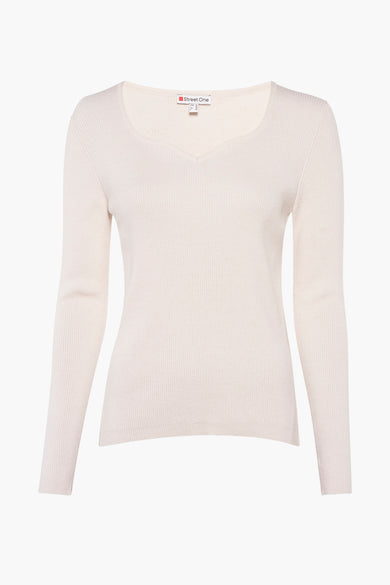 Pull met ronde hals - beige
