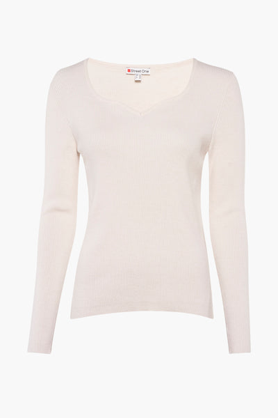 Trui met ronde hals Beige - STREET ONE