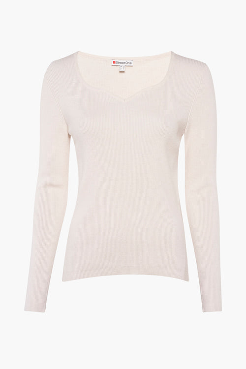 Trui met ronde hals Beige - STREET ONE