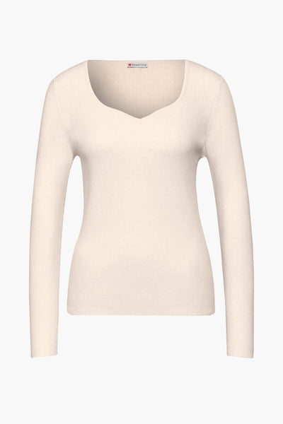 Trui met ronde hals Beige - STREET ONE