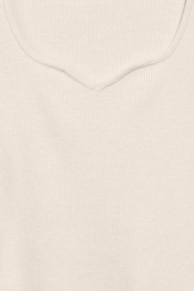 Beige ronde hals trui van Street One met ribstructuur.