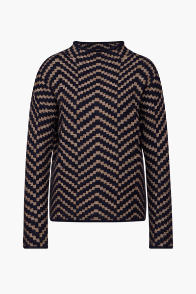 Pull col rond Bleu - STREET ONE