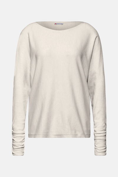 Trui met ronde hals Ecru - STREET ONE