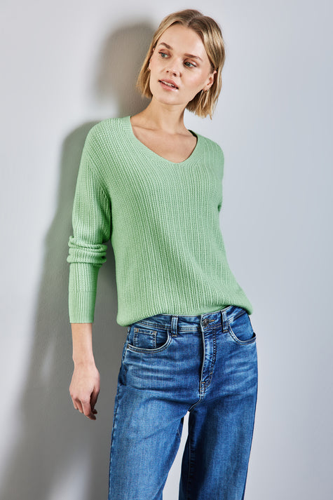 Pull col V VERT - STREET ONE