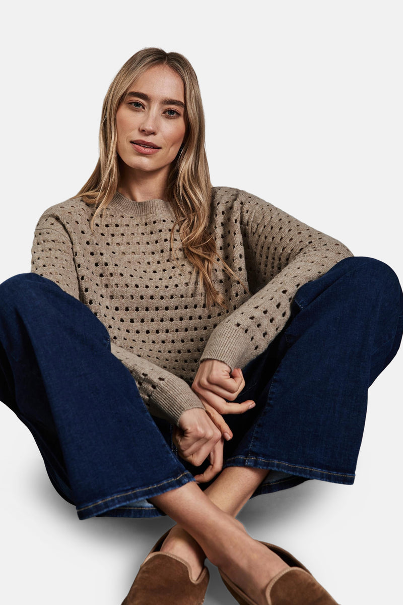 Trui met ronde hals Beige - STREET ONE