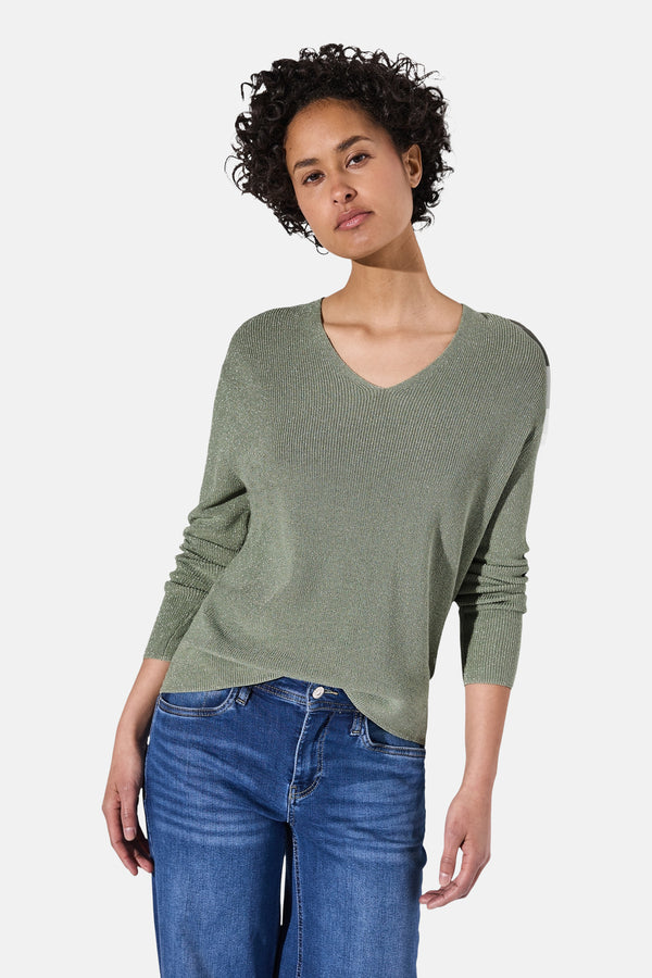 Pull col V Vert - STREET ONE