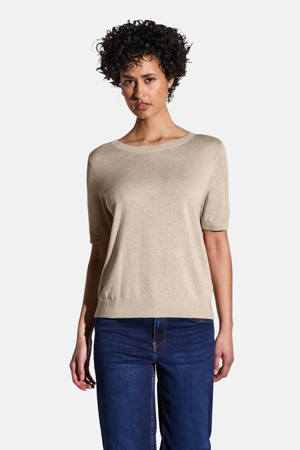 Top uni manches courtes Beige - STREET ONE