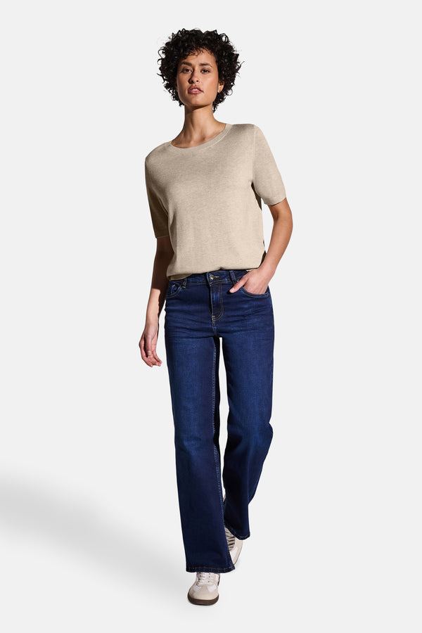 Top uni manches courtes Beige - STREET ONE