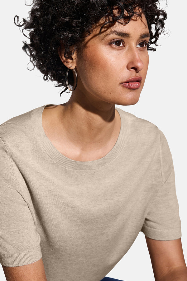 Top uni manches courtes Beige - STREET ONE