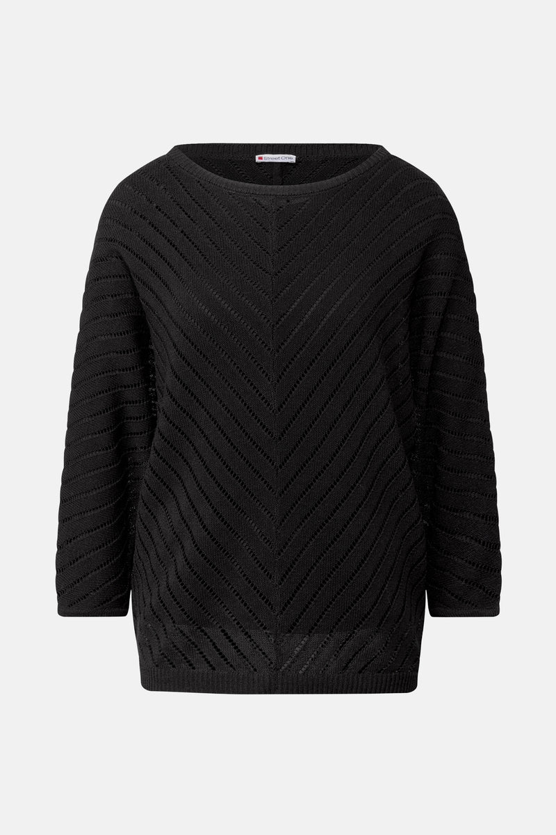 Trui met ronde hals zwart - STREET ONE