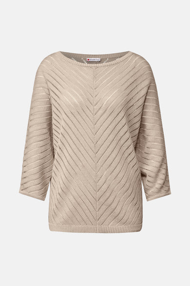 Trui met ronde hals beige - STREET ONE