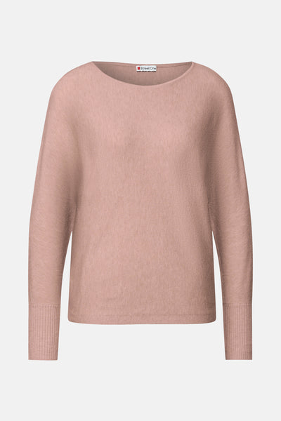 Pull col rond rose par Street One, en maille texturée douce avec des manches longues.