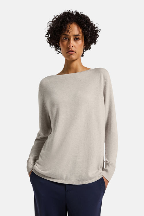 Top uni manches longues beige - STREET ONE