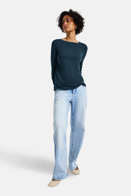 Top uni manches longues bleu - STREET ONE