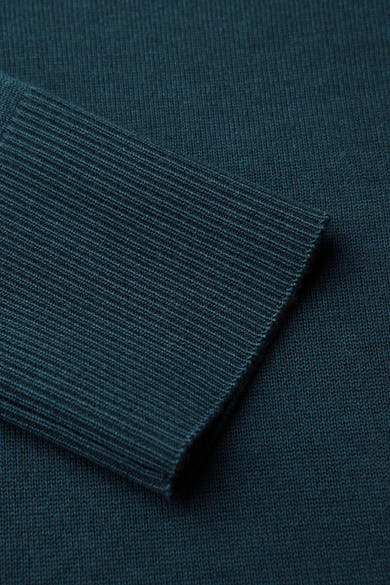 Top met lange mouwen blauw van STREET ONE, met een geribbelde gebreide textuur bij de manchetten.