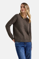 Trui met ronde hals bruin - STREET ONE