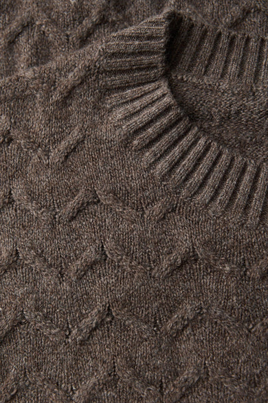 Trui met ronde hals bruin - STREET ONE