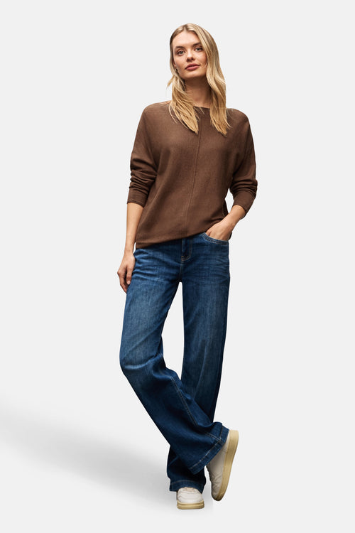 Pull met ronde hals - bruin