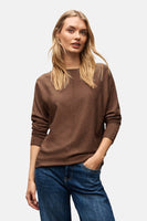 Pull met ronde hals - bruin