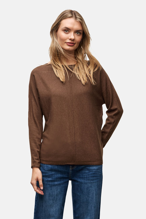 Pull met ronde hals - bruin