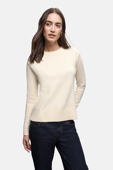 Pull met ronde hals - ecru