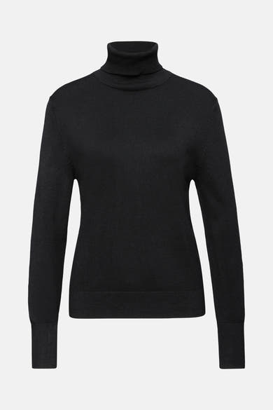 Pull col montant noir de Street One, en maille fine.