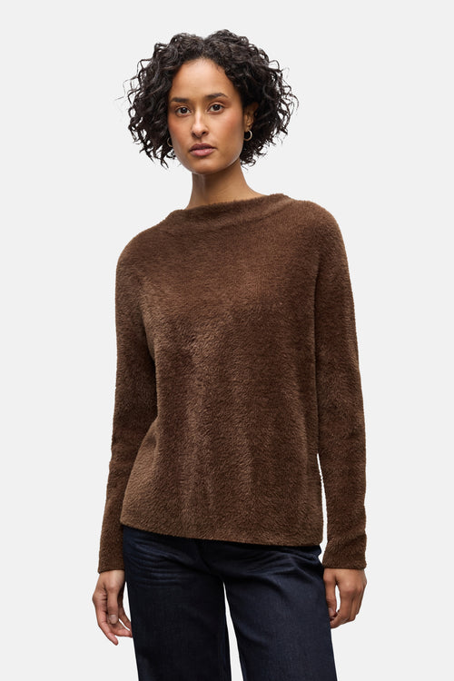 Trui met ronde hals bruin - STREET ONE