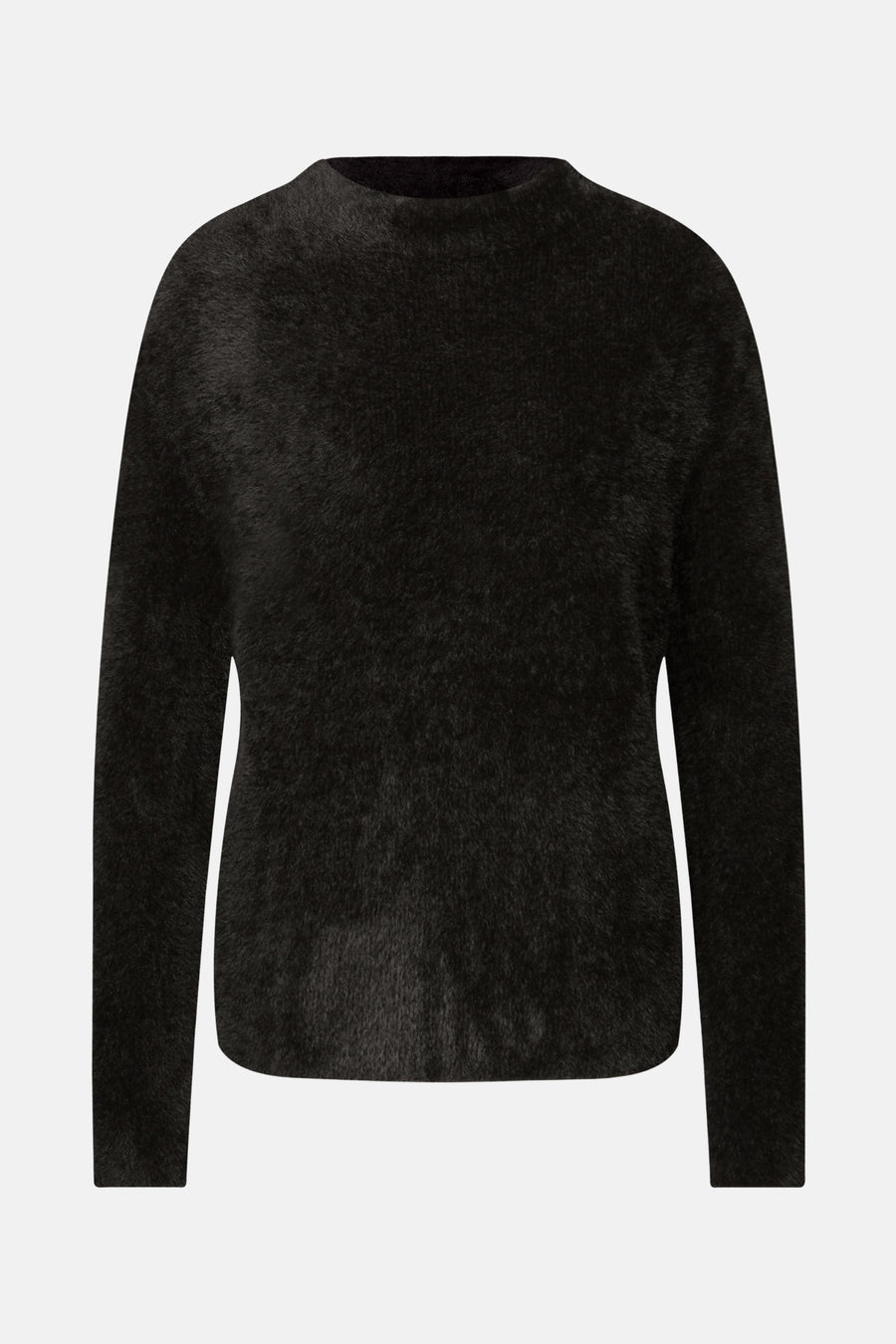 Ronde hals trui bruin van STREET ONE met een pluizige textuur.