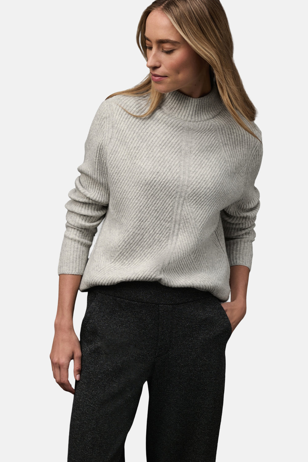 Trui met rolkraag grijs - STREET ONE