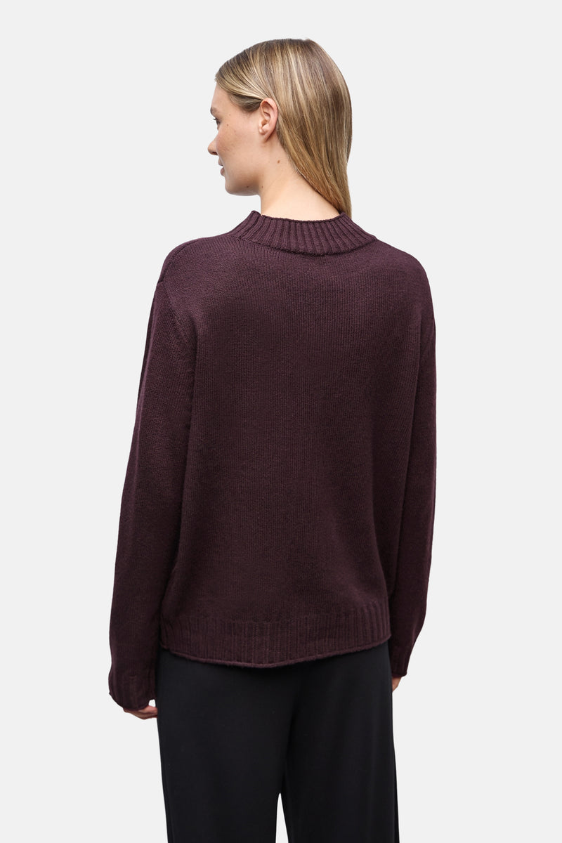 Pull met ronde hals - Bordeaux