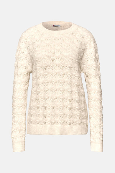 Trui met ronde hals ecru - STREET ONE