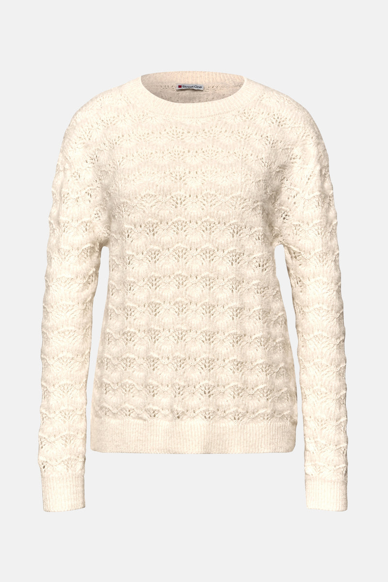 Trui met ronde hals ecru - STREET ONE