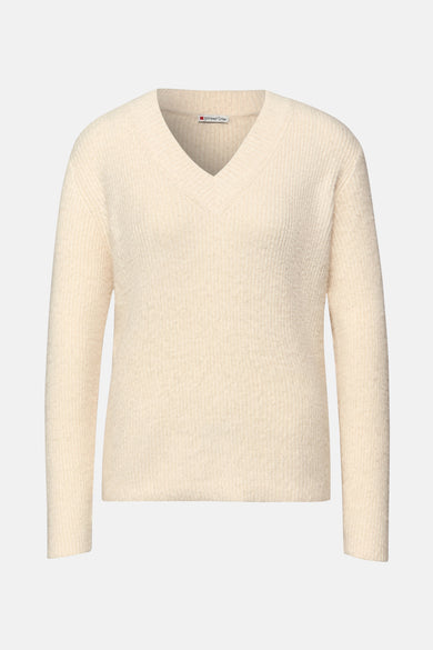 Pull col V Écru - STREET ONE