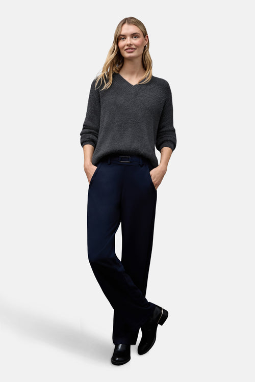 Trui met V-hals grijs - STREET ONE