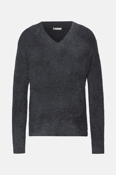 Trui met V-hals grijs - STREET ONE