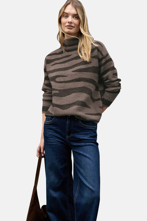 Pull col montant brun - STREET ONE