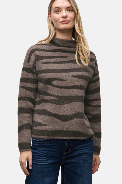Pull col montant brun - STREET ONE