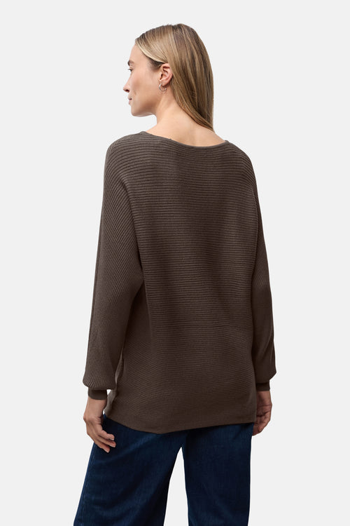 Trui met ronde hals bruin - STREET ONE