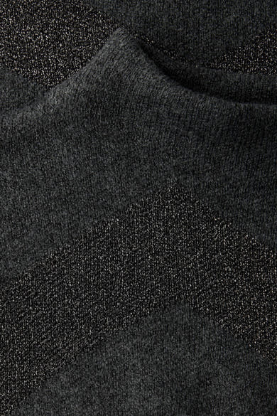 Pull col montant gris de STREET ONE avec rayures brillantes texturées.