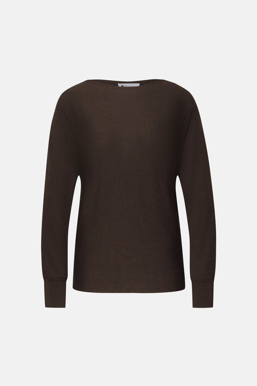 Pull à col rond brun de Street One, en maille côtelée fine, manches longues.