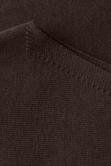 Pull à col rond brun par STREET ONE, texture tricotée en maille fine.